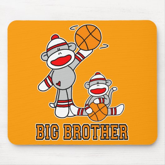 Tapis De Souris Sock Monkey Basketball Big Brother Mousepad (Devant)