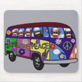 Tapis De Souris Sock Monkey Peace Bus  (Devant)