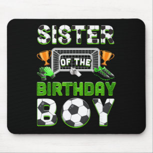 Tapis De Souris Sœur du garçon d'anniversaire Famille de football 