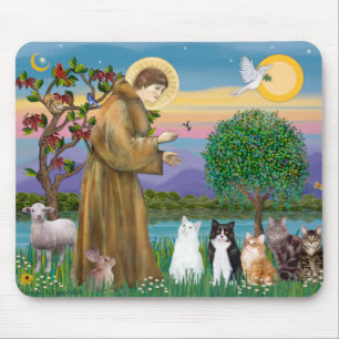 Tapis De Souris Sœur Frances bénissant 5 chats