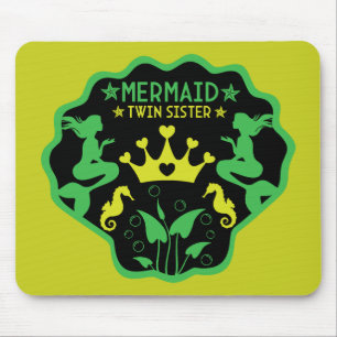 Tapis De Souris Soeurs jumelles Mermaid
