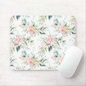 Tapis De Souris Soft Pastel Rose Rose Flower Motif (Avec souris)