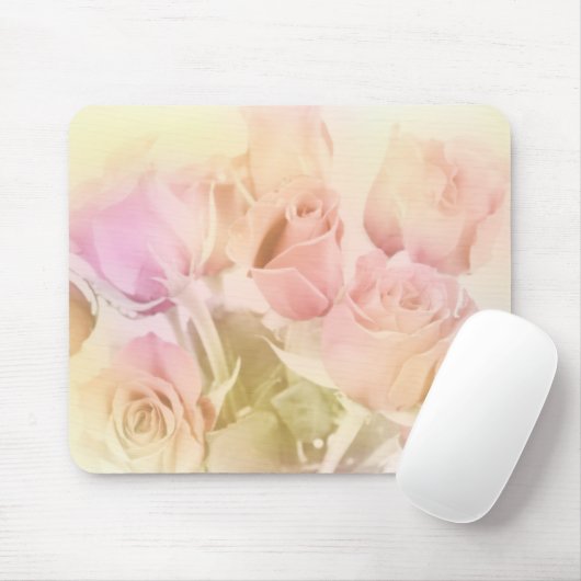 Tapis De Souris Soft Pastel Roses (Avec souris)