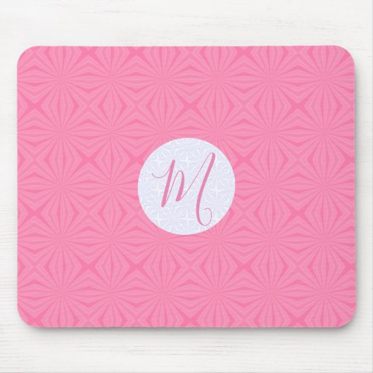 Tapis De Souris Soft Pink Squiggly Squares Personalized Initial (Devant)