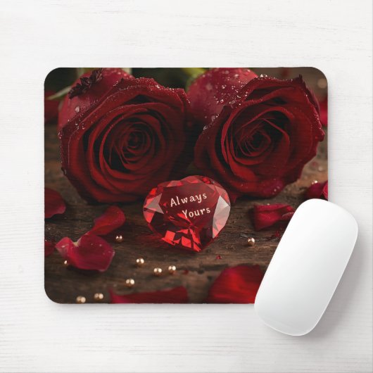 Tapis De Souris Soft Red Rose Romantic Valentine Office Mousepad (Avec souris)