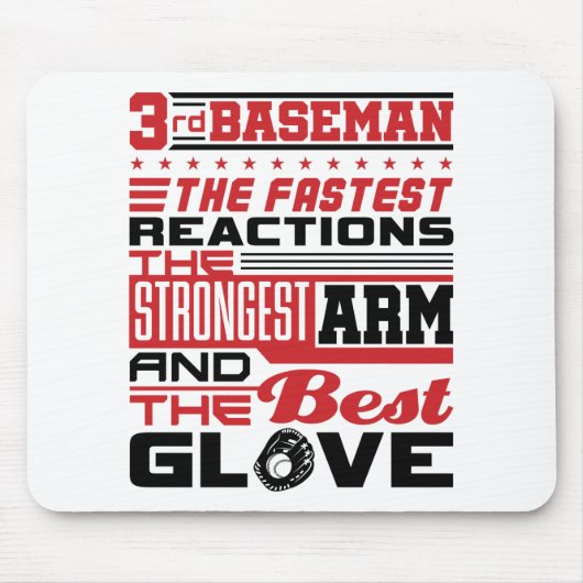 Tapis De Souris Softball 3e Baseman 3e Base (Devant)