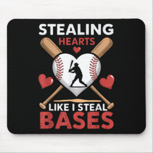 Tapis De Souris Softball Baseball Voler Coeurs Comme Je Voler Bas