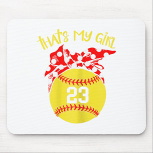 Tapis De Souris Softball Chignon Décoiffé C'est Ma Fille #23 Maman