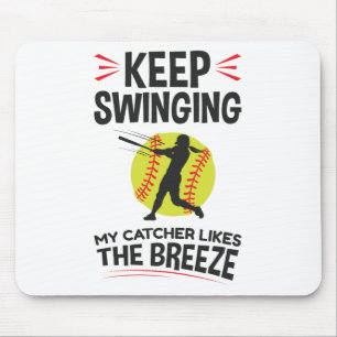 Tapis De Souris Softball Pitcher Funny Continuez à faire pivoter l