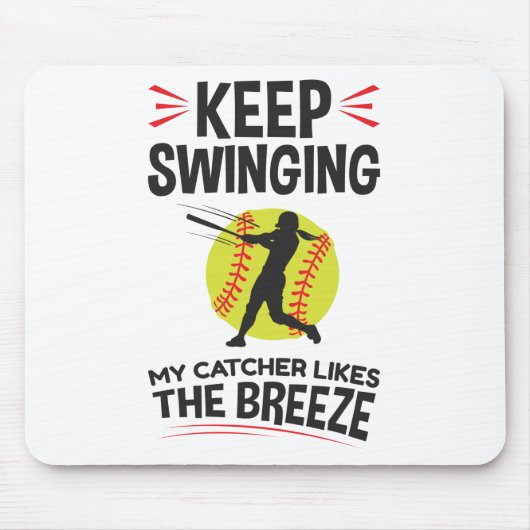 Tapis De Souris Softball Pitcher Funny Continuez à faire pivoter l (Devant)