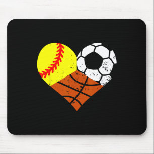 Tapis De Souris Softll Football Croquis Cœur Drôle Sport Joueur Ma