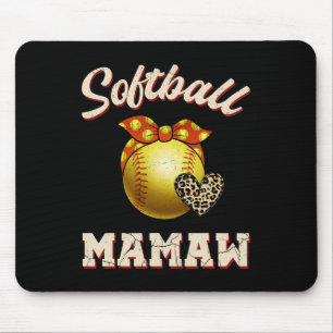 Tapis De Souris Softll Mamaw Leopard Heart Fans Mère's Day Cadeau