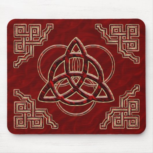 Tapis De Souris Soie de rouge de Triquetra (Devant)