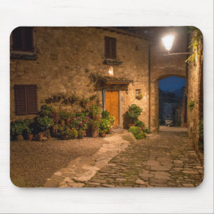Tapis De Souris Soir dans l'ancienne ville sur la colline