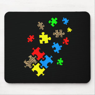 Tapis De Souris Sois Gentil Pièces de Puzzle Léopard Mois de la Se