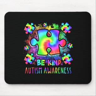 Tapis De Souris Sois gentil Pièces de puzzle Tie Dye Mois de la se