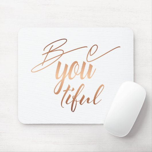 Tapis De Souris Sois-Tu Belle Copper Script Lettrant Self Love (Avec souris)