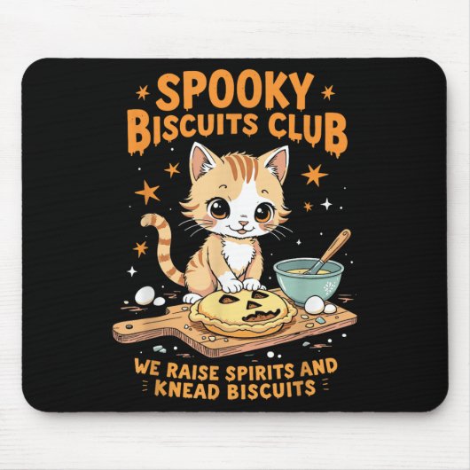 Tapis De Souris Soky Biscuits Club Chat Drôle Halloween Baking (Devant)