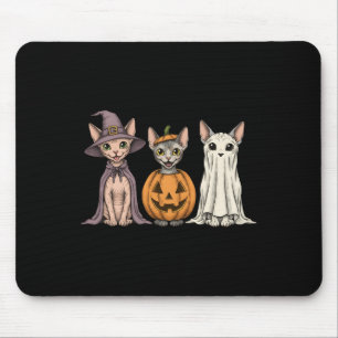 Tapis De Souris Soky Ghost Sphynx Amoureux des chats Citrouille Ha