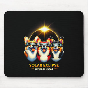 Tapis De Souris Solaire Eclipse Corgi porter lunettes Avril 8 2024