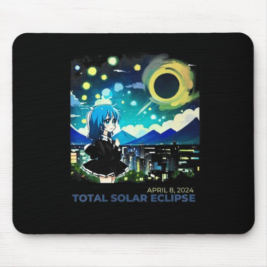 Tapis De Souris Solar Eclipse 2024 Anime Style Art (Devant)