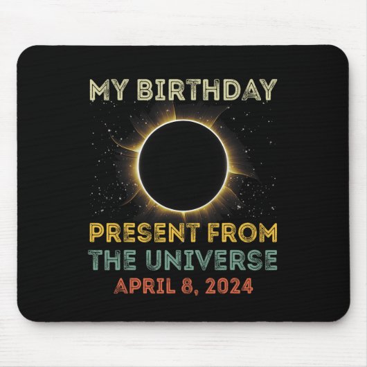 Tapis De Souris Solar Eclipse 2024 Anniversaire présent 4.8.24 Tot (Devant)