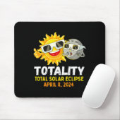 Tapis De Souris Solar Eclipse 2024 Gles Funny Sun Moon Garçons (Avec souris)
