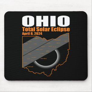 Tapis De Souris Solar Eclipse 2024 State Ohio Map Total Solar Ecli
