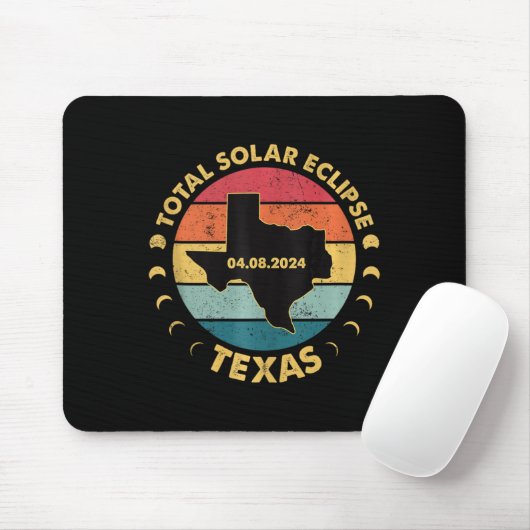 Tapis De Souris Solar Eclipse 2024 Texas Solar Eclipse Débardeur (Avec souris)