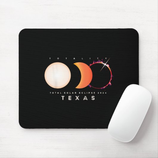 Tapis De Souris Solar Eclipse 2024 Texas Total Eclipse America Gra (Avec souris)