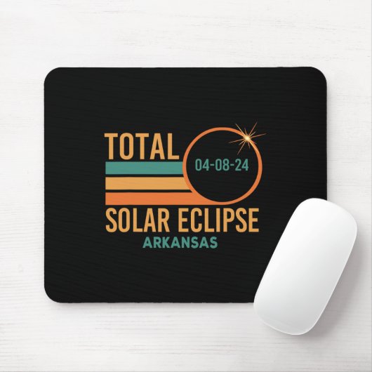 Tapis De Souris Solar Eclipse Arkansas Avril 8 2024 Totalité (Avec souris)