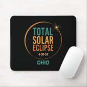 Tapis De Souris Solar Eclipse Ohio 8 avril 2024 Totalité (Avec souris)
