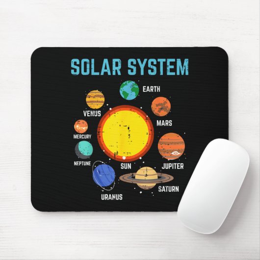 Tapis De Souris Solar System Sun Planets Galaxy Astronomy Men Wome (Avec souris)