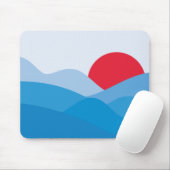 Tapis De Souris Soleil bleu minimaliste (Avec souris)
