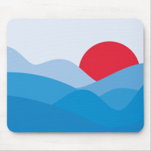 Tapis De Souris Soleil bleu minimaliste