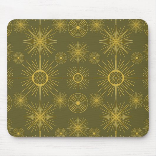 Tapis De Souris Soleil céleste étoiles Vert olive (Devant)