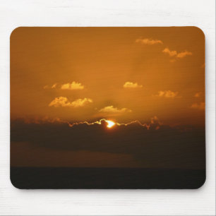 Tapis De Souris Soleil Derrière les nuages I Orange Sunset Photo