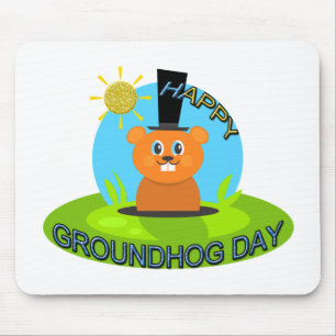 Tapis De Souris Soleil heureux de jour de Groundhog