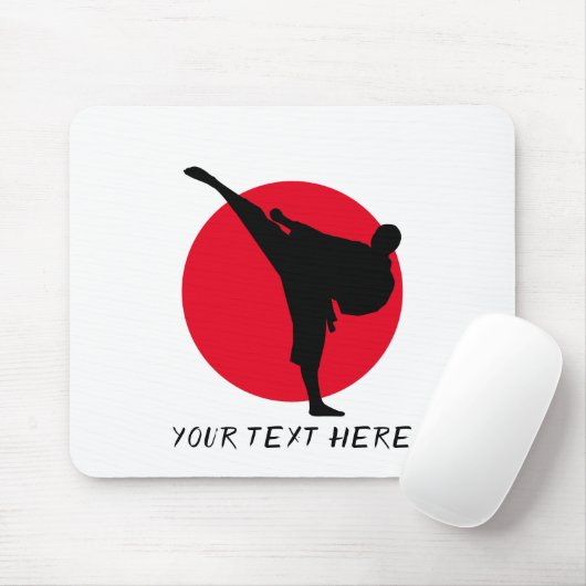 Tapis De Souris Soleil levant karate kick (Avec souris)