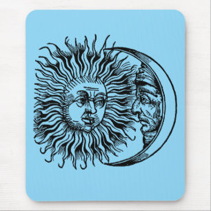 Tapis De Souris Soleil médiéval et lune