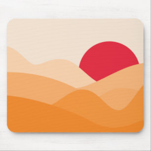 Tapis De Souris Soleil minimaliste orange
