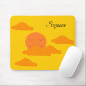 Tapis De Souris Soleil orange dans un ciel doré : (Avec souris)