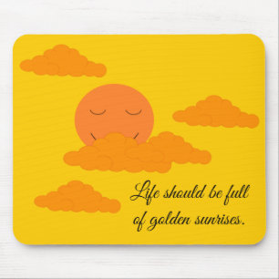 Tapis de souris Soleil orange et Lever de soleil d