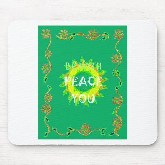 Tapis De Souris Soleil Rayonnant : Paix Soyez Avec Vous Impression (Devant)