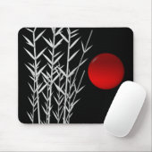 Tapis De Souris Soleil rouge noir blanc zen (Avec souris)