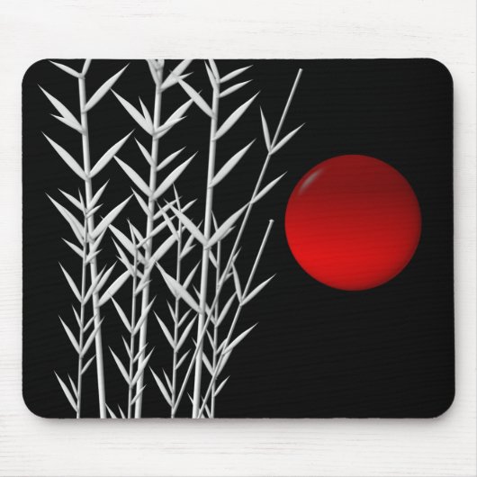 Tapis De Souris Soleil rouge noir blanc zen (Devant)