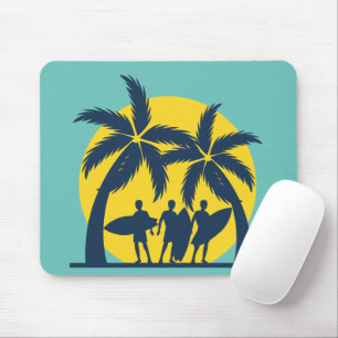 Tapis De Souris Soleil surf et palmiers surf cool