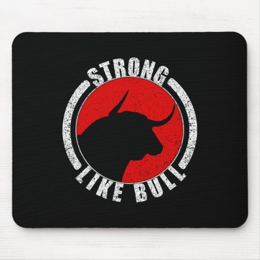 Tapis De Souris Solide Comme Taureau Bodybuilding Et Alimentation (Devant)
