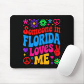 Tapis De Souris Someone In Florida Loves Me Boho Floral Peaceful C (Avec souris)