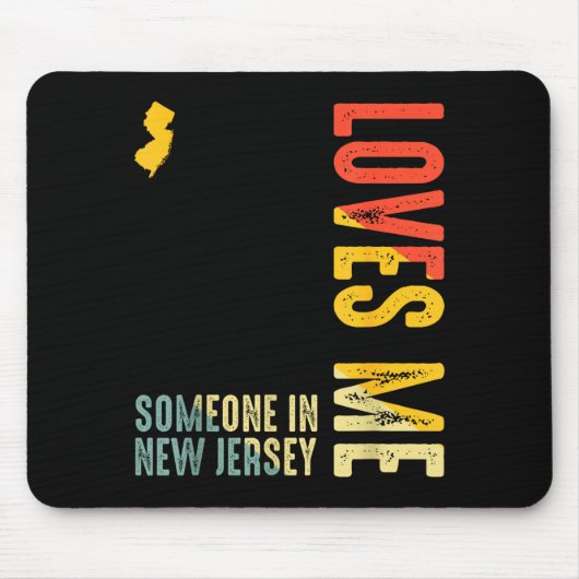 Tapis De Souris Someone In New Jersey Loves Me Clic Retro State (Devant)